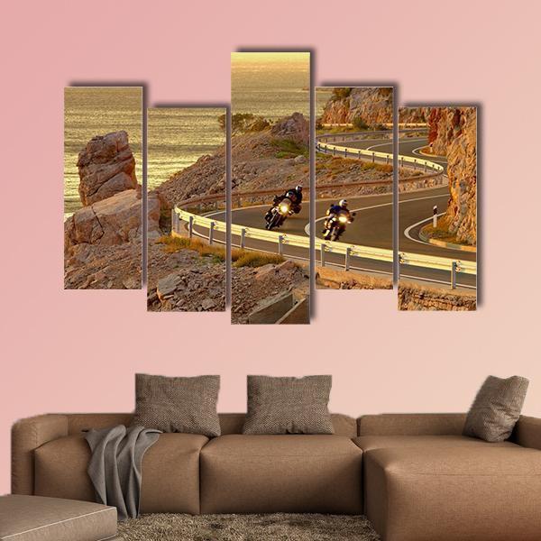 Coast Road Croatia Canvas Wall Art-5 Pop-Gallery Wrap-47" x 32"-Tiaracle