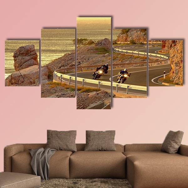 Coast Road Croatia Canvas Wall Art-5 Star-Gallery Wrap-62" x 32"-Tiaracle