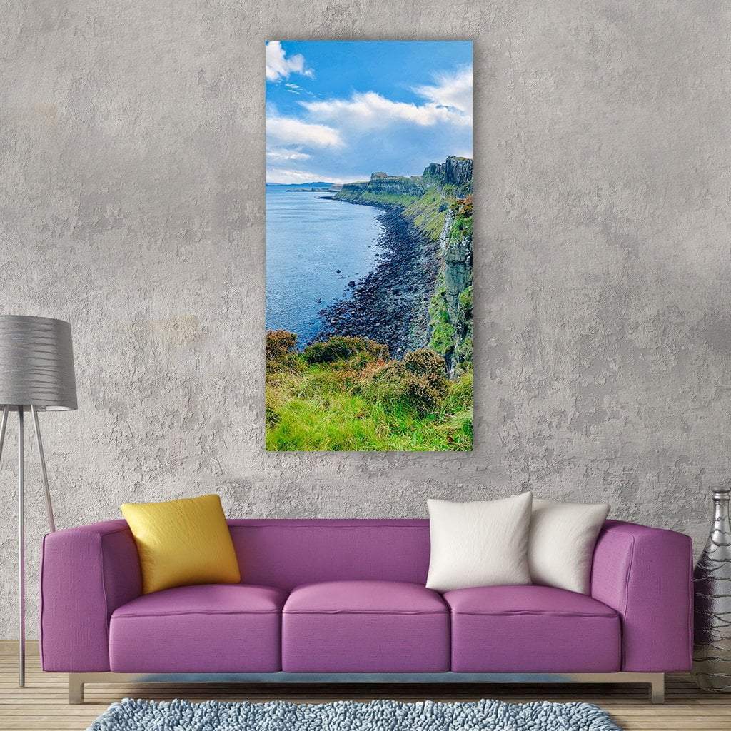 Coast In Scotland Vertical Canvas Wall Art-3 Vertical-Gallery Wrap-12" x 25"-Tiaracle