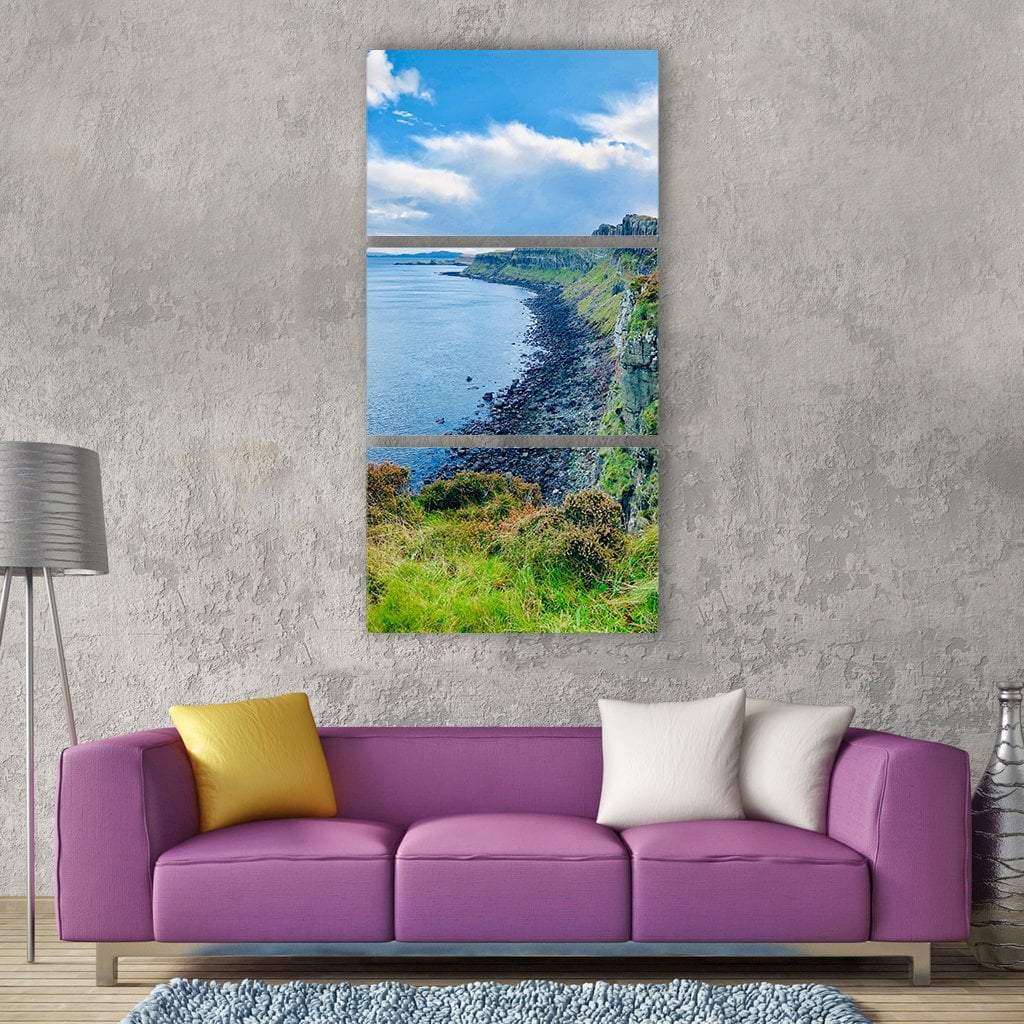 Coast In Scotland Vertical Canvas Wall Art-3 Vertical-Gallery Wrap-12" x 25"-Tiaracle