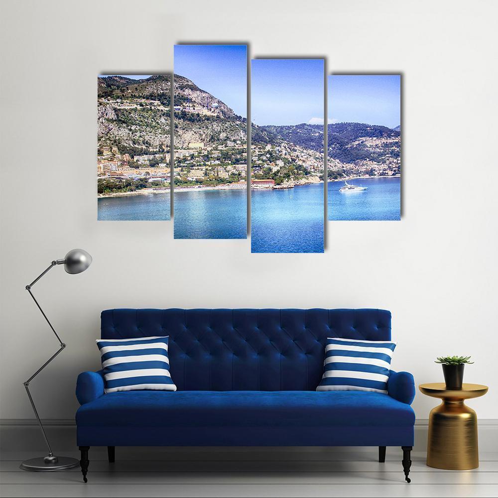 Coastal Hills Of Monte Carlo Canvas Wall Art-4 Pop-Gallery Wrap-50" x 32"-Tiaracle