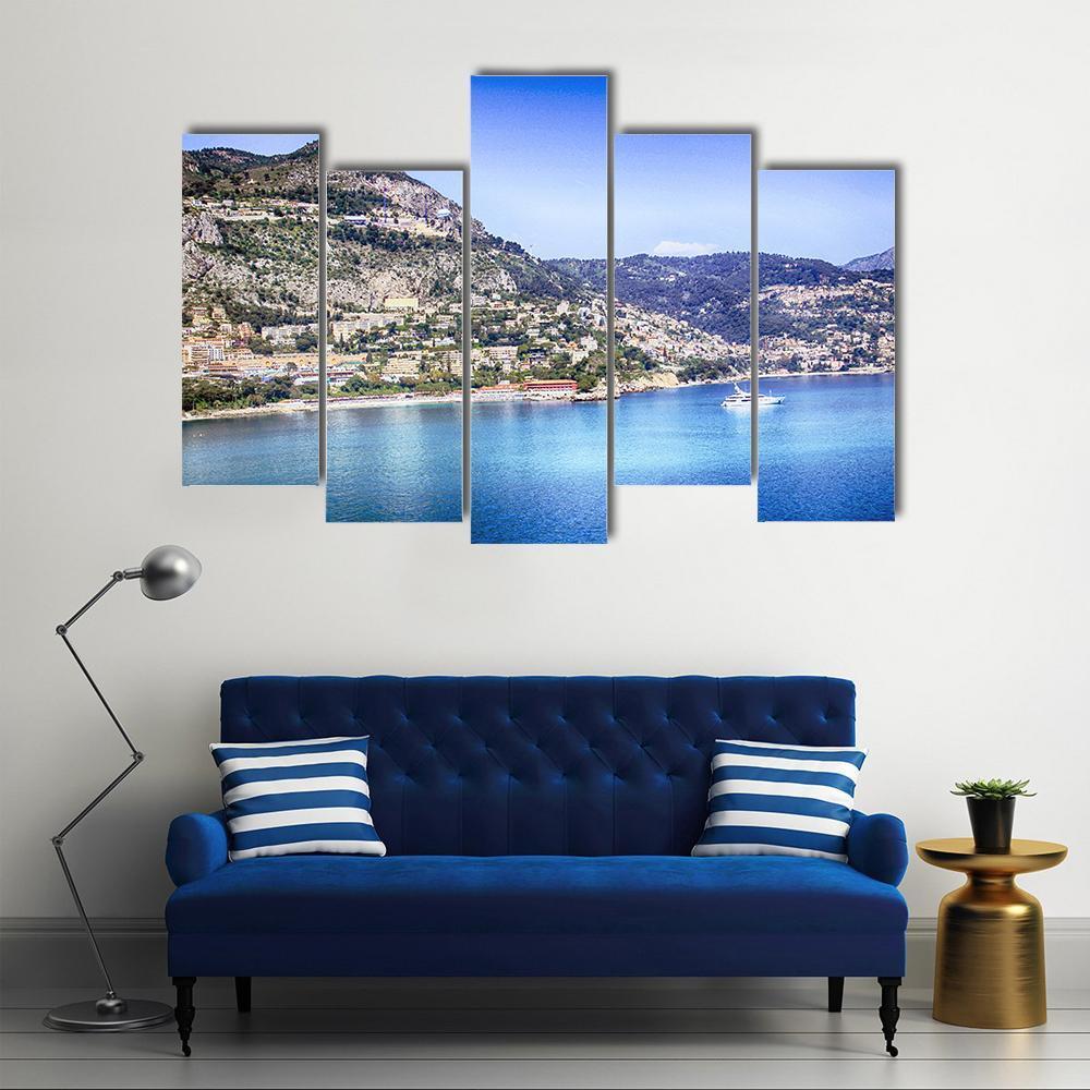 Coastal Hills Of Monte Carlo Canvas Wall Art-5 Pop-Gallery Wrap-47" x 32"-Tiaracle