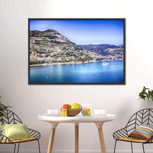 Coastal Hills Of Monte Carlo Canvas Wall Art-1 Piece-Floating Frame-24" x 16"-Tiaracle