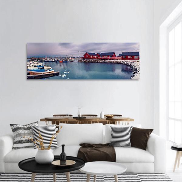 Winter In Norway Panoramic Canvas Wall Art-3 Piece-25" x 08"-Tiaracle