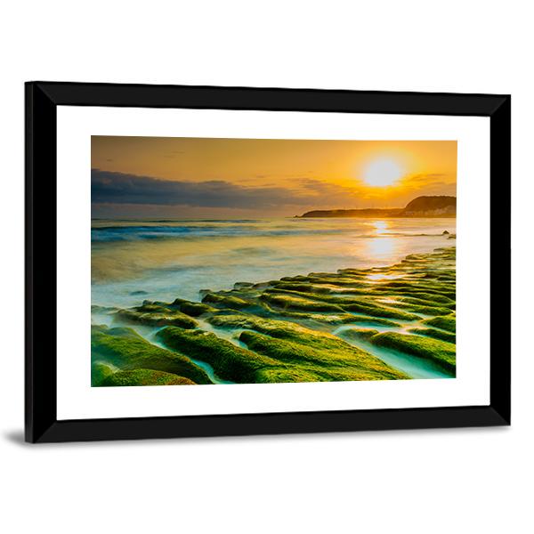 Coastal Stone Trench Of Laomei Coast In Taipei Taiwan Canvas Wall Art-3 Horizontal-Gallery Wrap-25" x 16"-Tiaracle