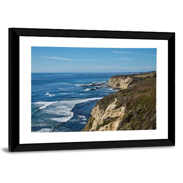 Coastal View In California Canvas Wall Art-3 Horizontal-Gallery Wrap-25" x 16"-Tiaracle