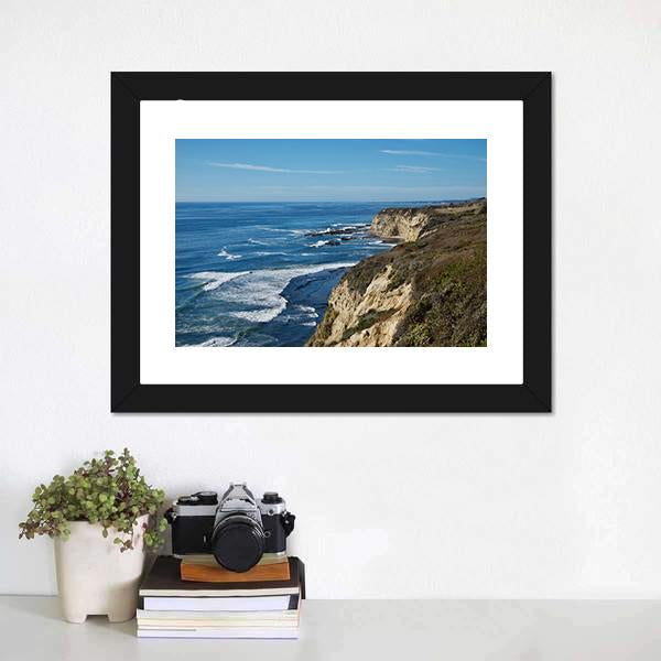 Coastal View In California Canvas Wall Art-3 Horizontal-Gallery Wrap-25" x 16"-Tiaracle