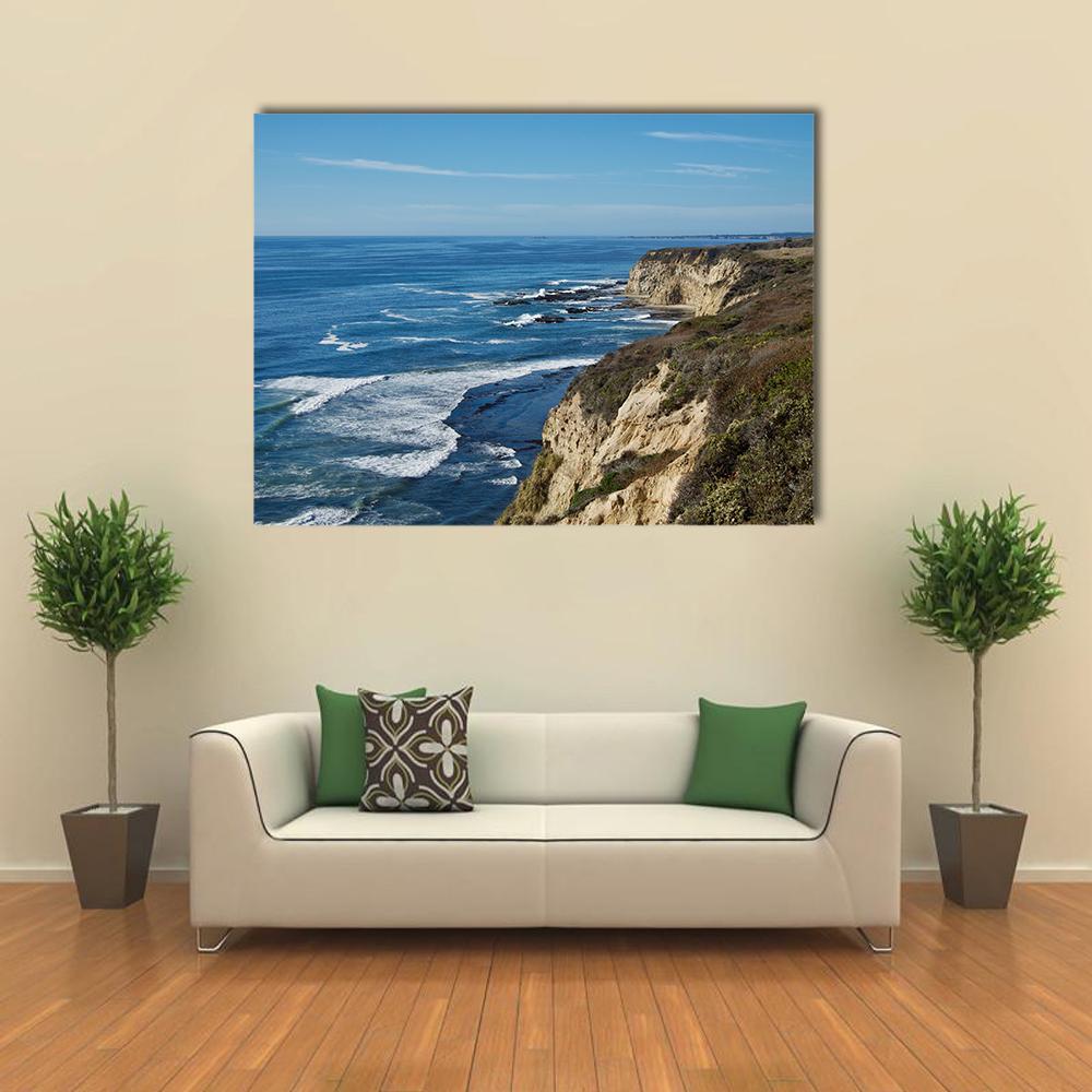 Coastal View In California Canvas Wall Art-1 Piece-Gallery Wrap-48" x 32"-Tiaracle