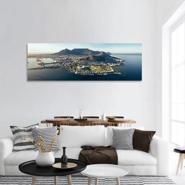 Coastal View Of Cape Town Panoramic Canvas Wall Art-3 Piece-25" x 08"-Tiaracle