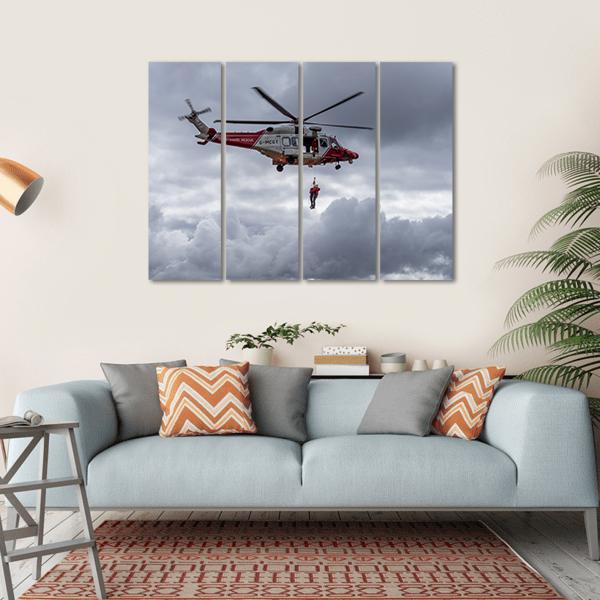 Coastguard Helicopter Canvas Wall Art-1 Piece-Gallery Wrap-36" x 24"-Tiaracle