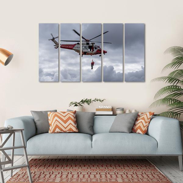 Coastguard Helicopter Canvas Wall Art-5 Horizontal-Gallery Wrap-22" x 12"-Tiaracle