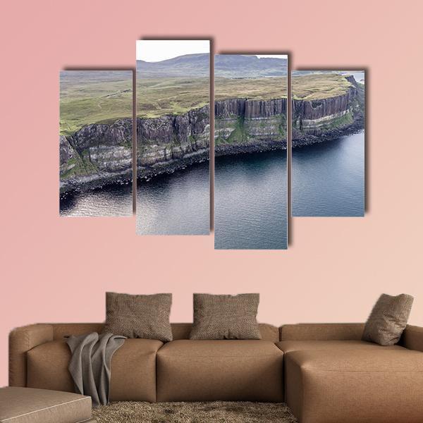 Kilt Rock Cliff Canvas Wall Art-4 Pop-Gallery Wrap-50" x 32"-Tiaracle