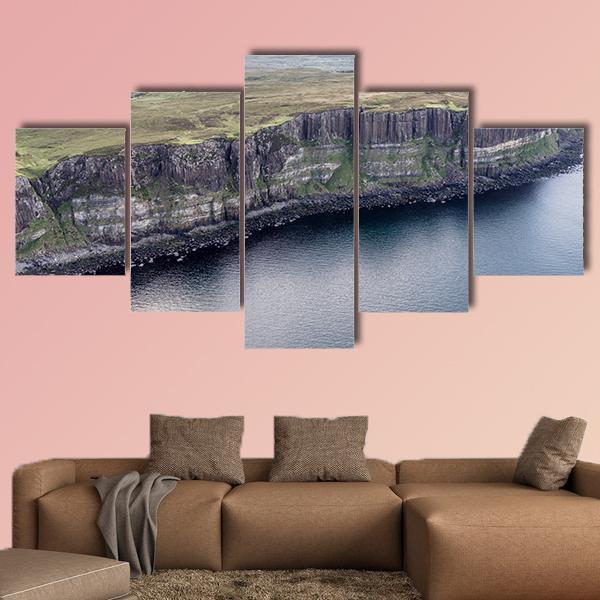 Kilt Rock Cliff Canvas Wall Art-5 Star-Gallery Wrap-62" x 32"-Tiaracle