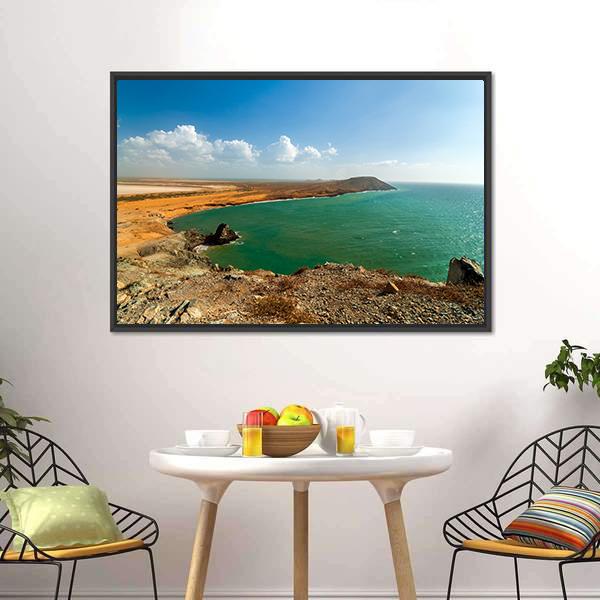 Coastline In La Guajira Canvas Wall Art-1 Piece-Floating Frame-24" x 16"-Tiaracle