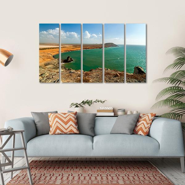 Coastline In La Guajira Canvas Wall Art-5 Horizontal-Gallery Wrap-22" x 12"-Tiaracle