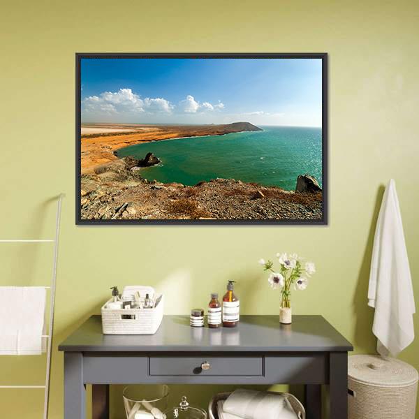 Coastline In La Guajira Canvas Wall Art-5 Horizontal-Gallery Wrap-22" x 12"-Tiaracle