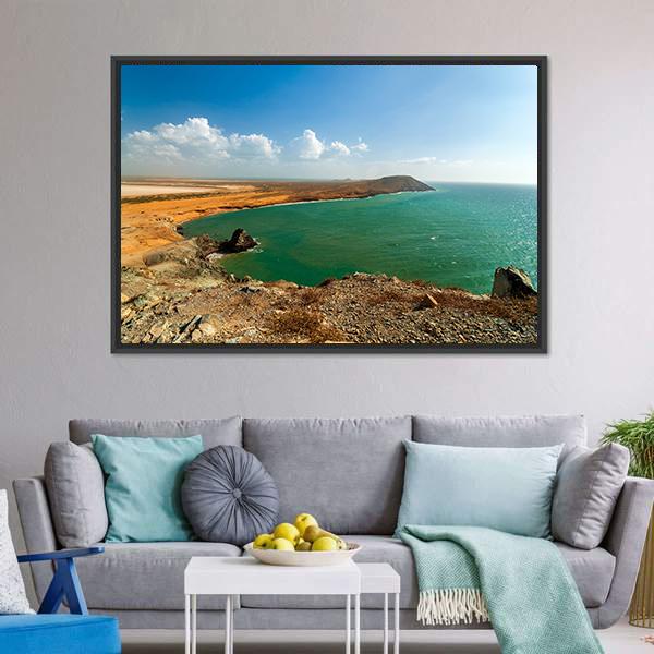 Coastline In La Guajira Canvas Wall Art-3 Horizontal-Gallery Wrap-25" x 16"-Tiaracle