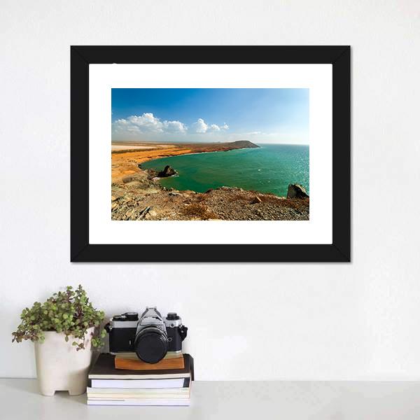 Coastline In La Guajira Canvas Wall Art-5 Horizontal-Gallery Wrap-22" x 12"-Tiaracle