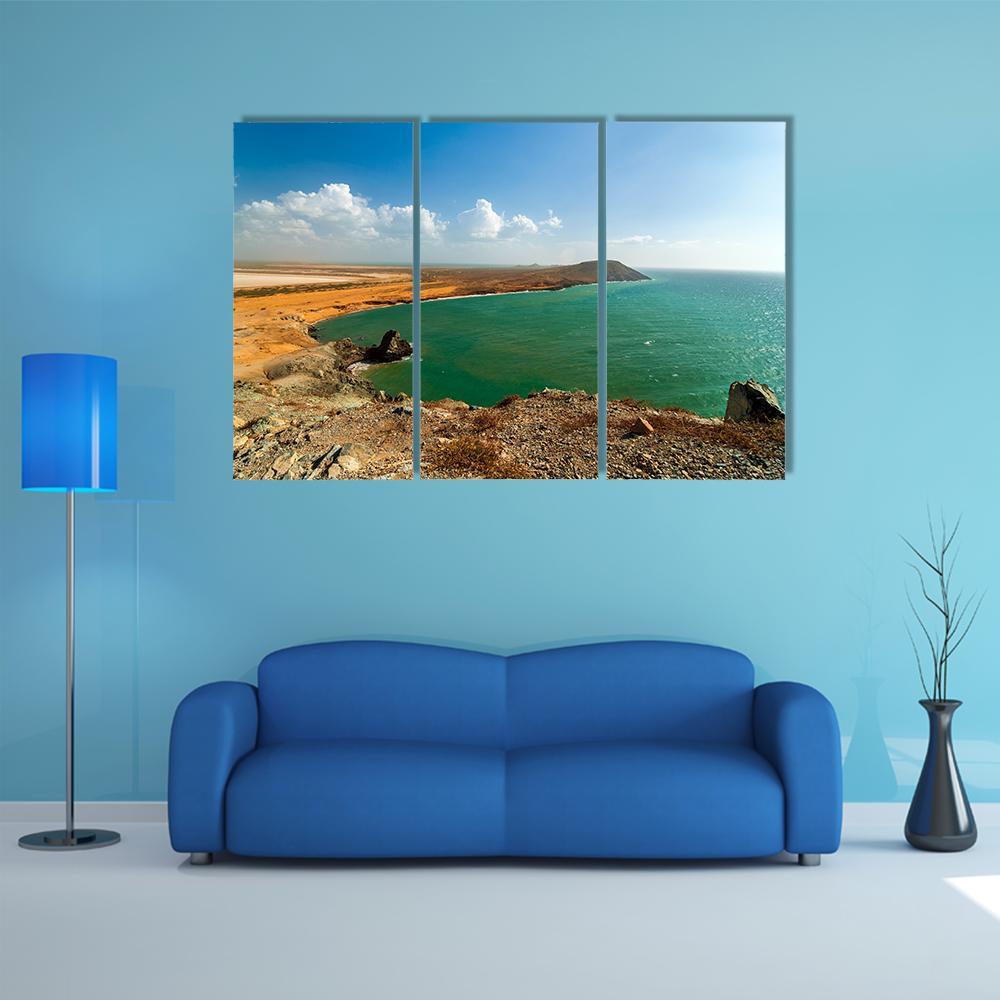 Coastline In La Guajira Canvas Wall Art-3 Horizontal-Gallery Wrap-37" x 24"-Tiaracle