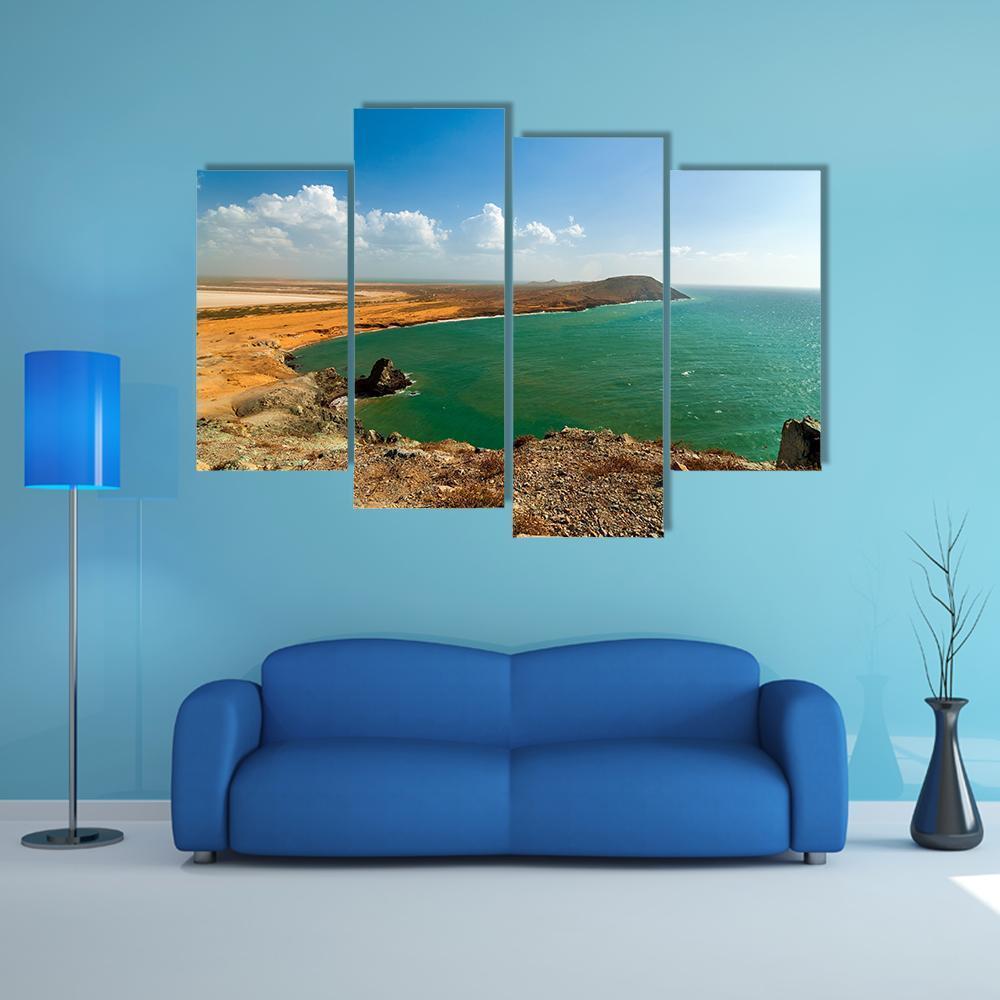Coastline In La Guajira Canvas Wall Art-4 Pop-Gallery Wrap-50" x 32"-Tiaracle