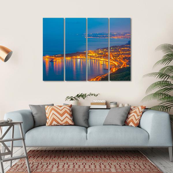 Coastline Near Sicilian City Canvas Wall Art-4 Horizontal-Gallery Wrap-34" x 24"-Tiaracle