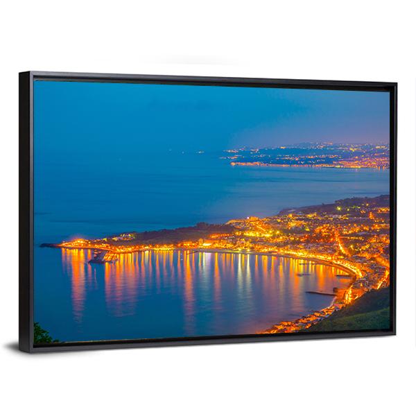 Coastline Near Sicilian City Panoramic Canvas Wall Art-1 Piece-36" x 12"-Tiaracle