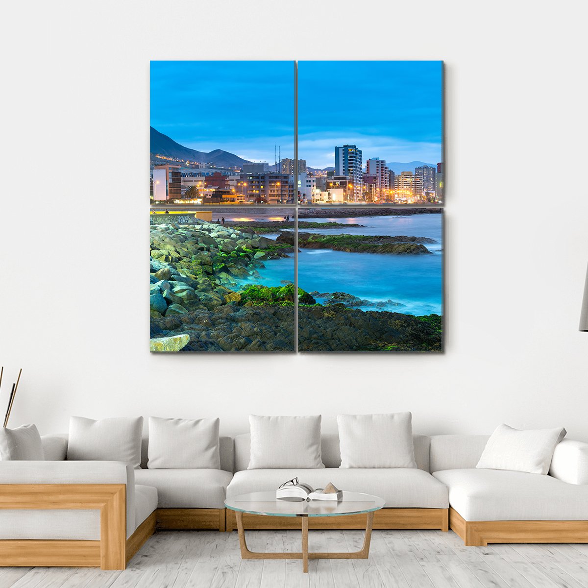 Coastline Of Antofagasta Canvas Wall Art-4 Square-Gallery Wrap-17" x 17"-Tiaracle
