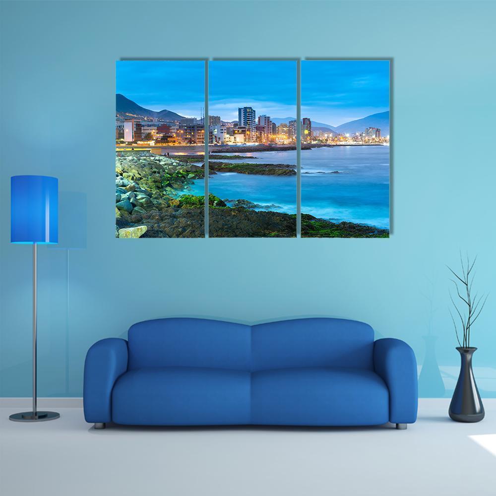 Coastline Of Antofagasta Canvas Wall Art-3 Horizontal-Gallery Wrap-37" x 24"-Tiaracle