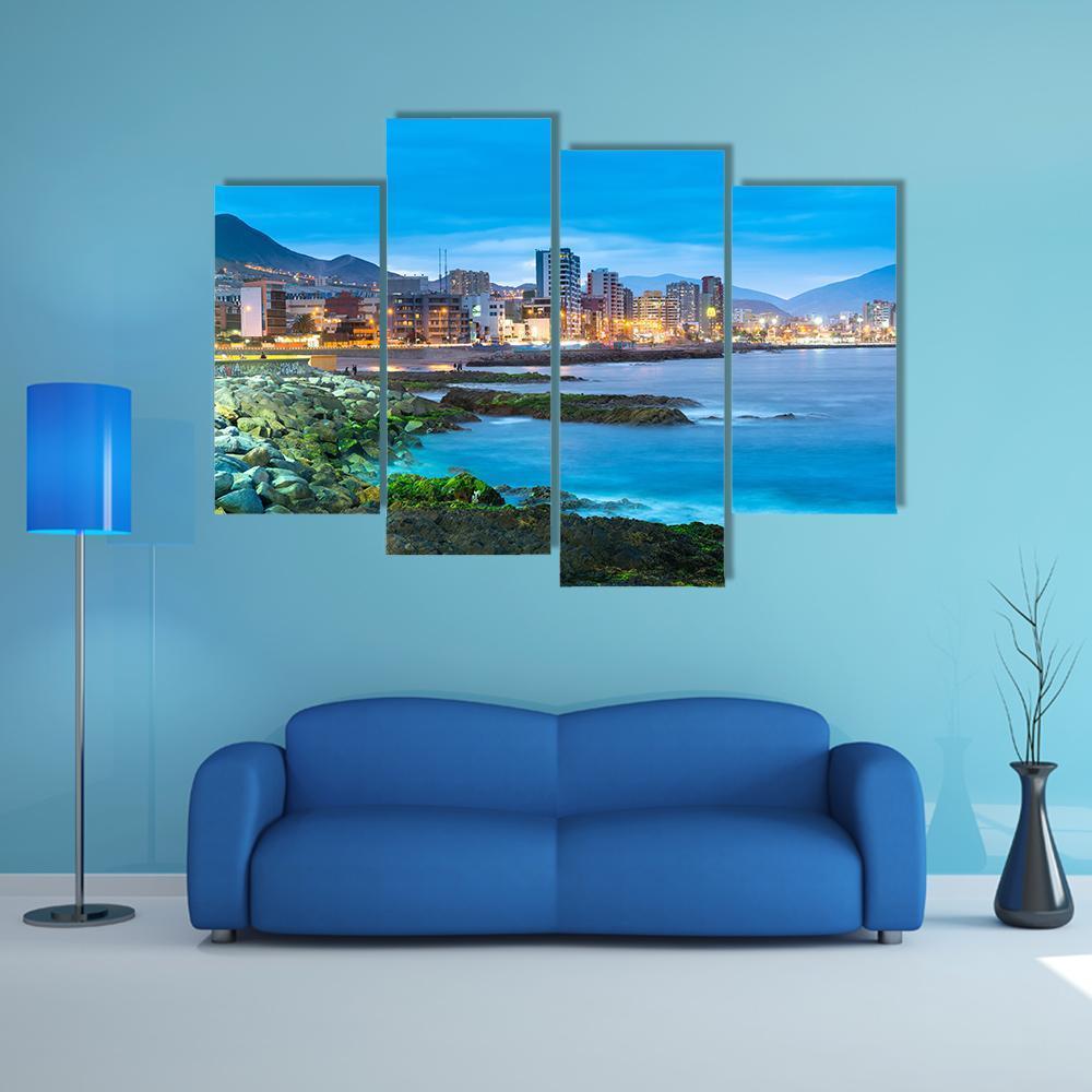 Coastline Of Antofagasta Canvas Wall Art-4 Pop-Gallery Wrap-50" x 32"-Tiaracle