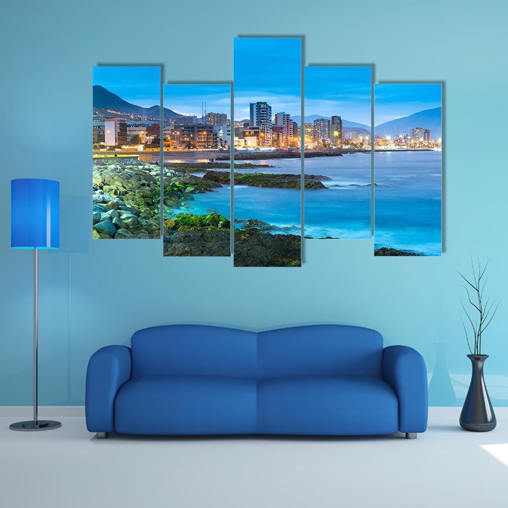 Coastline Of Antofagasta Canvas Wall Art-5 Pop-Gallery Wrap-47" x 32"-Tiaracle