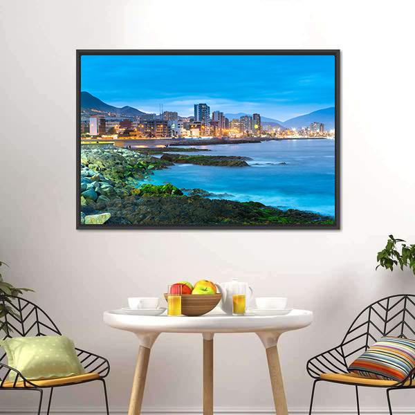 Coastline Of Antofagasta Canvas Wall Art-1 Piece-Floating Frame-24" x 16"-Tiaracle