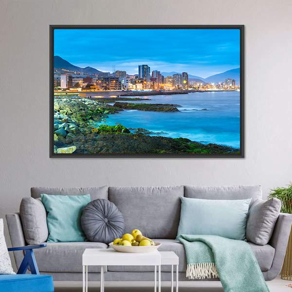 Coastline Of Antofagasta Panoramic Canvas Wall Art-1 Piece-36" x 12"-Tiaracle