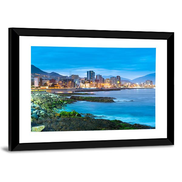 Coastline Of Antofagasta Panoramic Canvas Wall Art-1 Piece-36" x 12"-Tiaracle