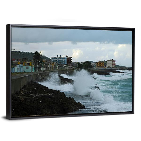 Coastline Of Baracoa Canvas Wall Art-3 Horizontal-Gallery Wrap-25" x 16"-Tiaracle