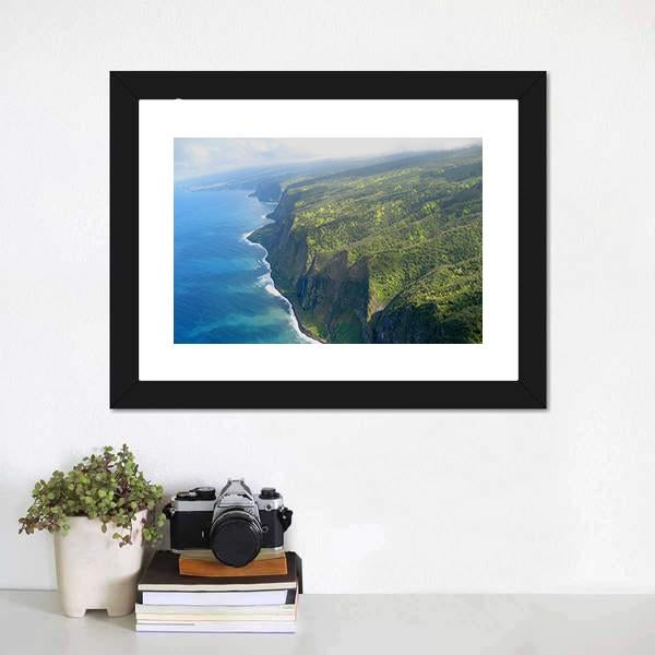 Coastline Of Big Island Canvas Wall Art-1 Piece-Framed Print-20" x 16"-Tiaracle