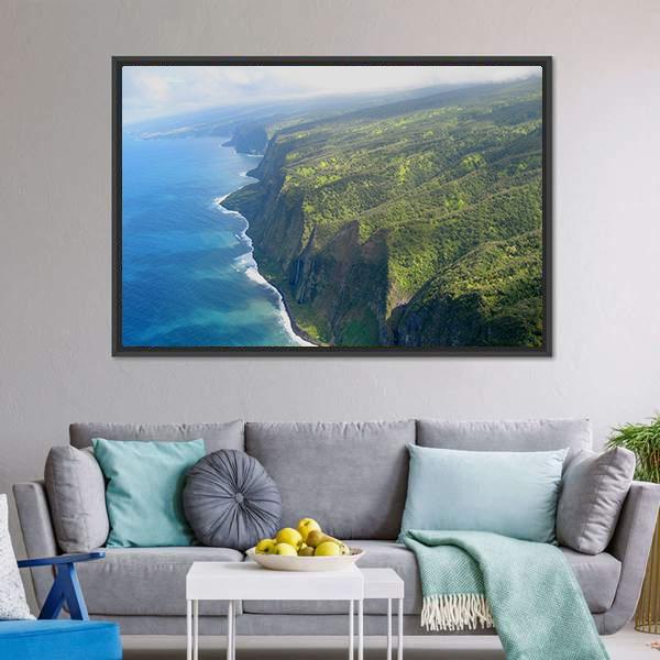 Coastline Of Big Island Canvas Wall Art-1 Piece-Floating Frame-24" x 16"-Tiaracle