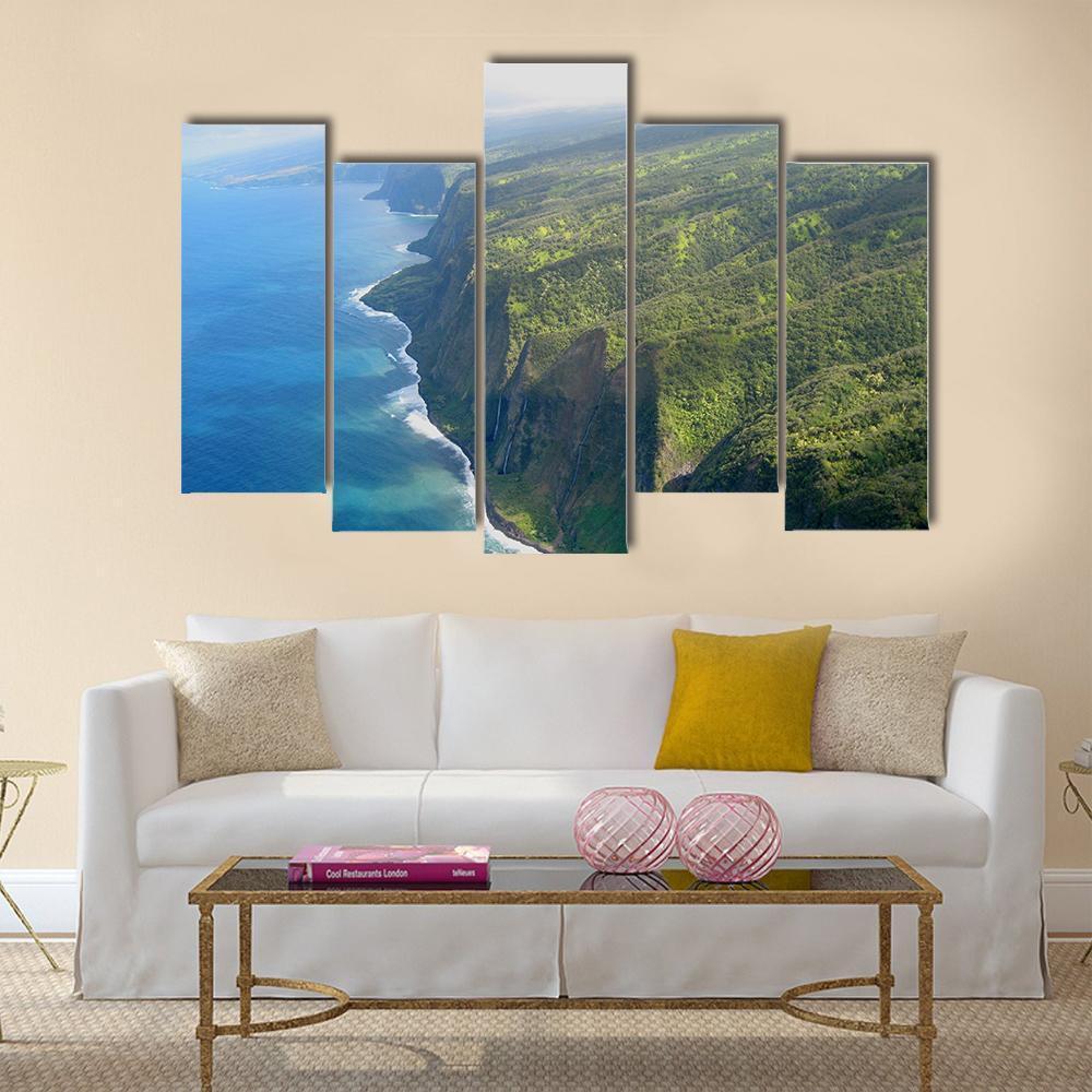 Coastline Of Big Island Canvas Wall Art-5 Pop-Gallery Wrap-47" x 32"-Tiaracle