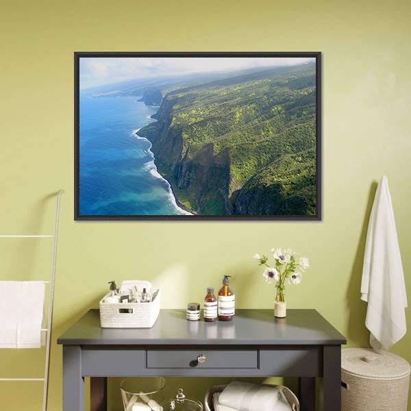 Coastline Of Big Island Canvas Wall Art-1 Piece-Floating Frame-24" x 16"-Tiaracle