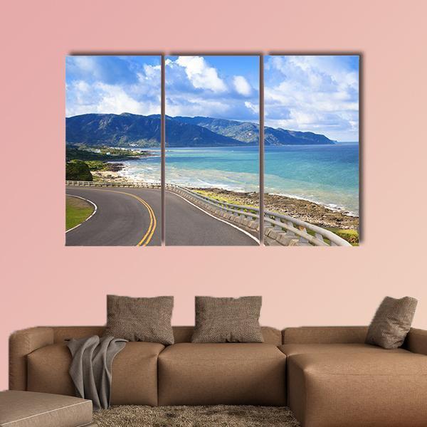 Coastline Of Kenting National Park Canvas Wall Art-3 Horizontal-Gallery Wrap-37" x 24"-Tiaracle