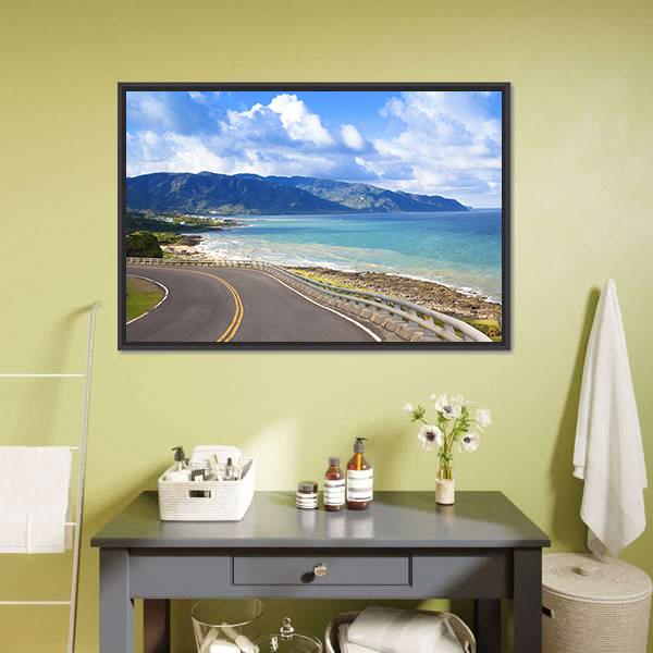 Coastline Of Kenting National Park Canvas Wall Art-3 Horizontal-Gallery Wrap-25" x 16"-Tiaracle