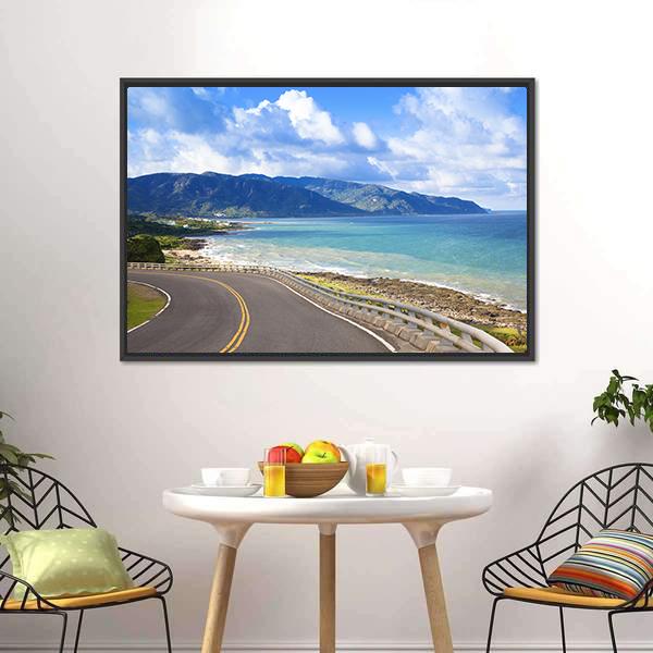 Coastline Of Kenting National Park Canvas Wall Art-1 Piece-Floating Frame-24" x 16"-Tiaracle