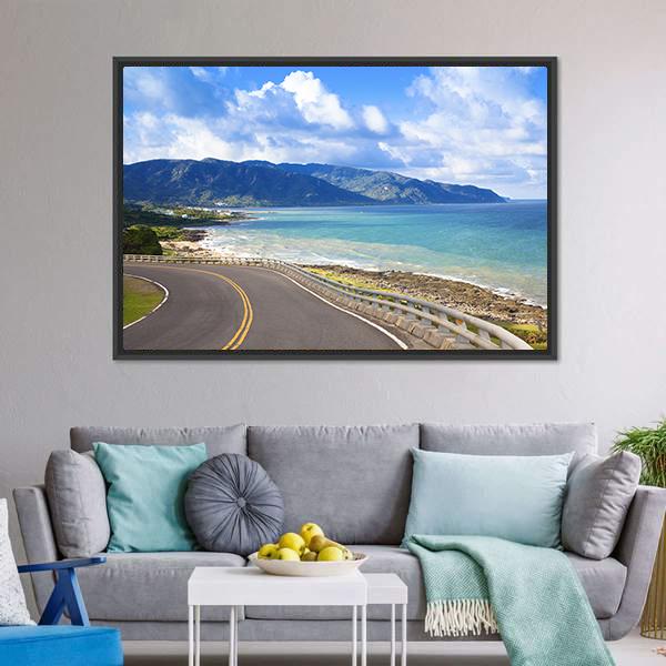 Coastline Of Kenting National Park Canvas Wall Art-3 Horizontal-Gallery Wrap-25" x 16"-Tiaracle