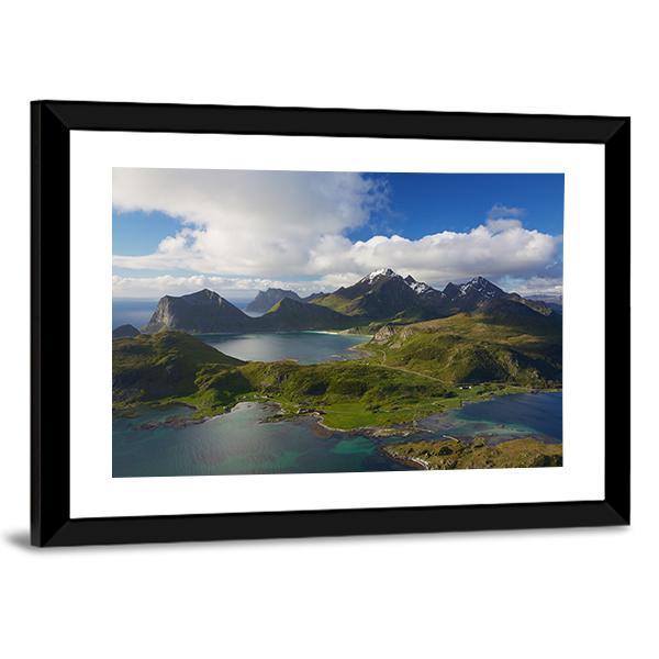 Coastline On Lofoten Islands Panoramic Canvas Wall Art-1 Piece-36" x 12"-Tiaracle