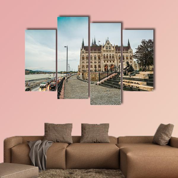 Legislative House Hungary Canvas Wall Art-4 Pop-Gallery Wrap-50" x 32"-Tiaracle