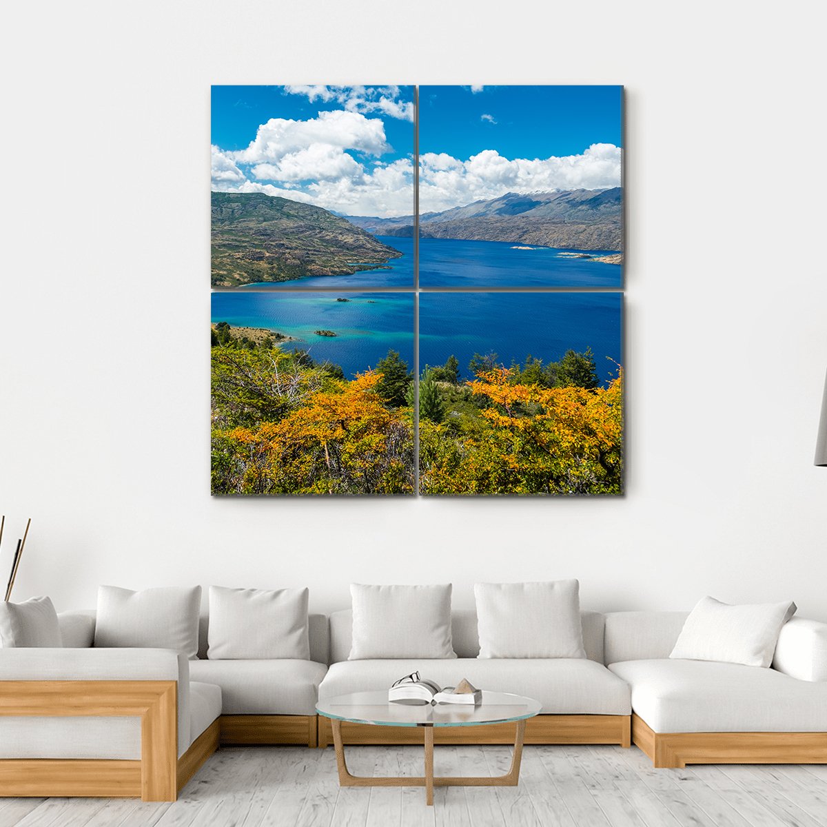 Cochrane Lake Chile Canvas Wall Art-4 Square-Gallery Wrap-17" x 17"-Tiaracle