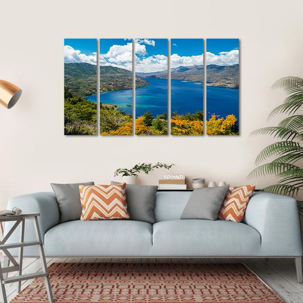 Cochrane Lake Chile Canvas Wall Art-5 Horizontal-Gallery Wrap-22" x 12"-Tiaracle