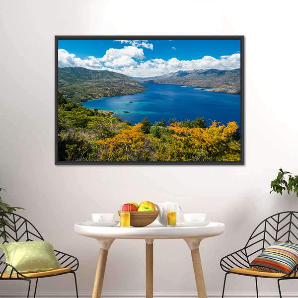Cochrane Lake Chile Canvas Wall Art-5 Horizontal-Gallery Wrap-22" x 12"-Tiaracle