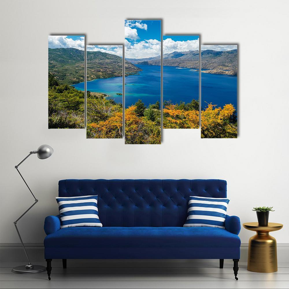 Cochrane Lake Chile Canvas Wall Art-5 Pop-Gallery Wrap-47" x 32"-Tiaracle