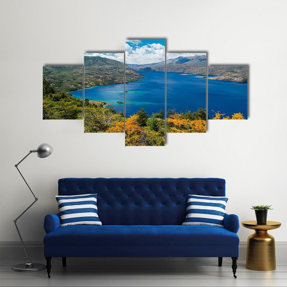 Cochrane Lake Chile Canvas Wall Art-5 Star-Gallery Wrap-62" x 32"-Tiaracle
