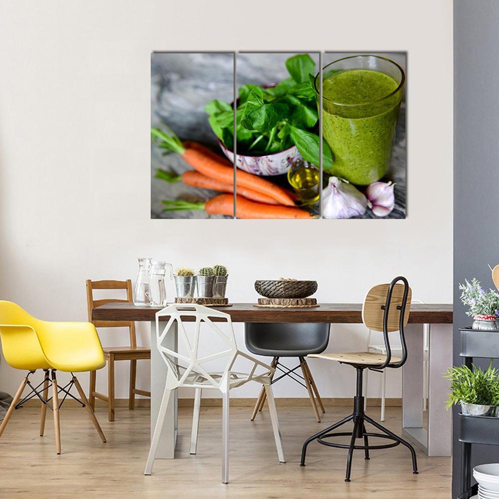 Cocktail &amp; Vegetables Canvas Wall Art-3 Horizontal-Gallery Wrap-37&quot; x 24&quot;-Tiaracle